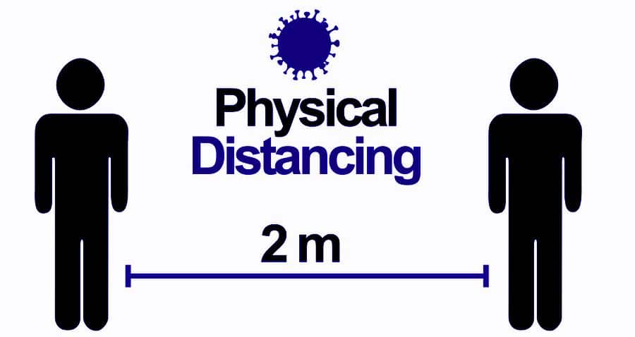 physical distancing 2 m